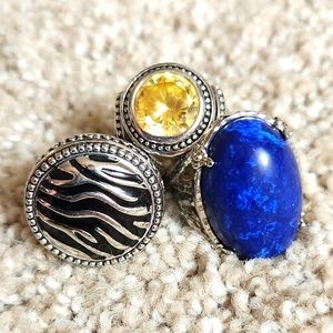 Set of 3 Premier Designs Statement Rings, Size 9/10